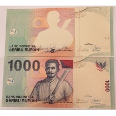 INDONESIA 2000 . ONE THOUSAND 1,000 RUPIAH BANKNOTE . ERROR . MISSING LAST PHASE OF PRINT